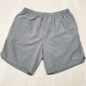 Mitre Athletic Shorts Men XL Gray Heathered Laser Cut Vents Activewear Gym Sport
